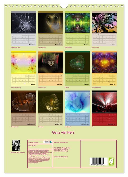 Produktbild: Ganz viel Herz (Wandkalender 2026 DIN A3 hoch), CALVENDO Monatskalender