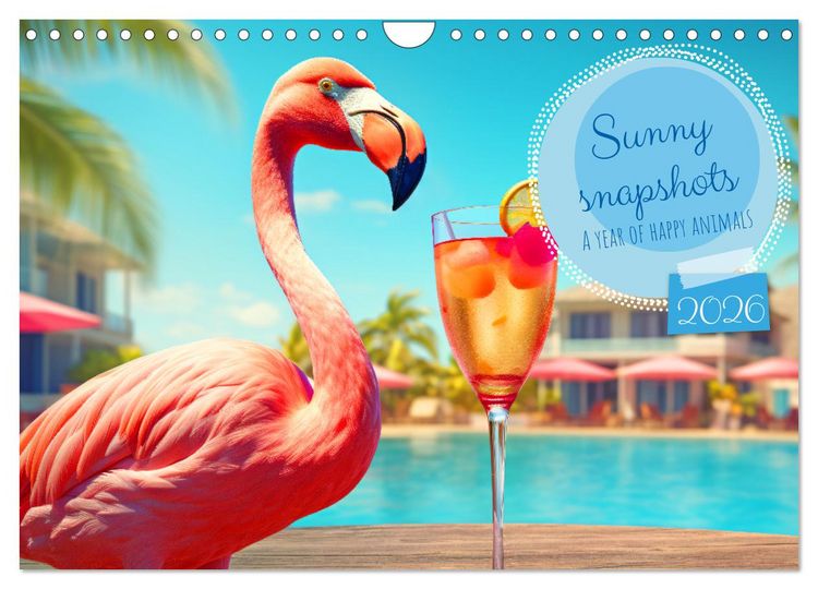 Produktbild: Sunny snapshots - A year of happy animals (Wall Calendar 2026 DIN A4 landscape), CALVENDO 12 Month Wall Calendar