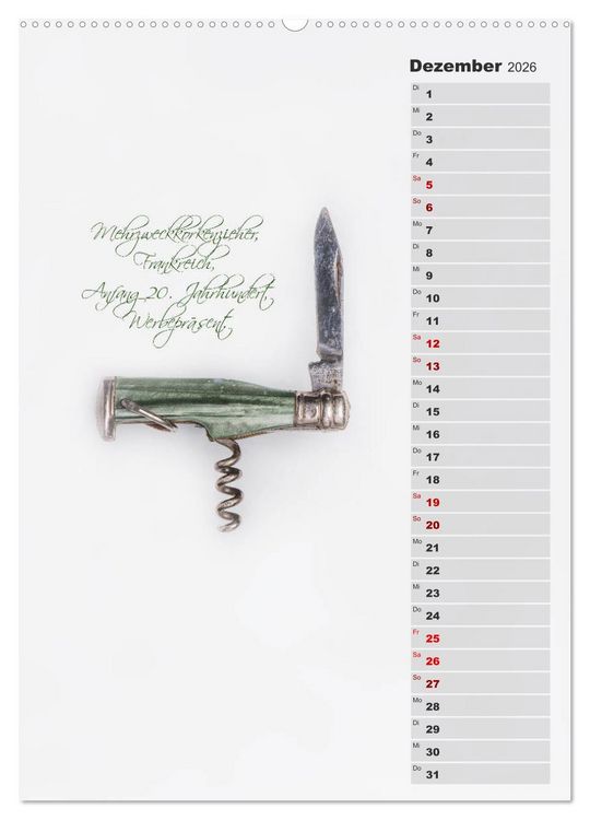 Produktbild: Emotionale Momente: Korkenzieher - geniales Alltagswerkzeug. Planer. (hochwertiger Premium Wandkalender 2026 DIN A2 hoch), Kunstdruck in Hochglanz