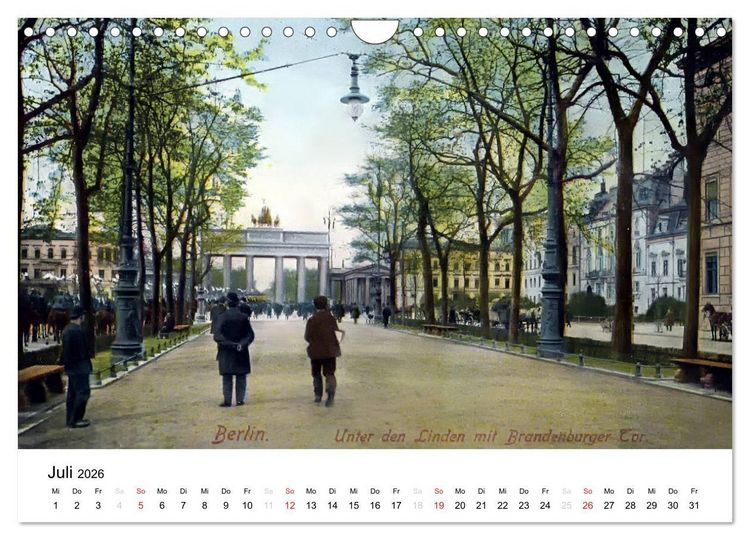 Produktbild: Farbige Gr&uuml;&szlig;e aus dem alten Berlin - Die sch&ouml;nsten Postkarten der Kaiserzeit (Wandkalender 2026 DIN A4 quer), CALVENDO Monatskalender
