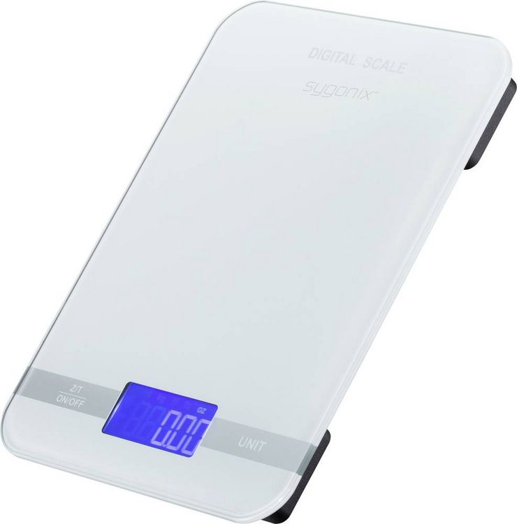 Produktbild: Sygonix Digitale K&uuml;chenwaage digital W&auml;gebereich (max.)=5kg Milchglas 165 x 220 x 20