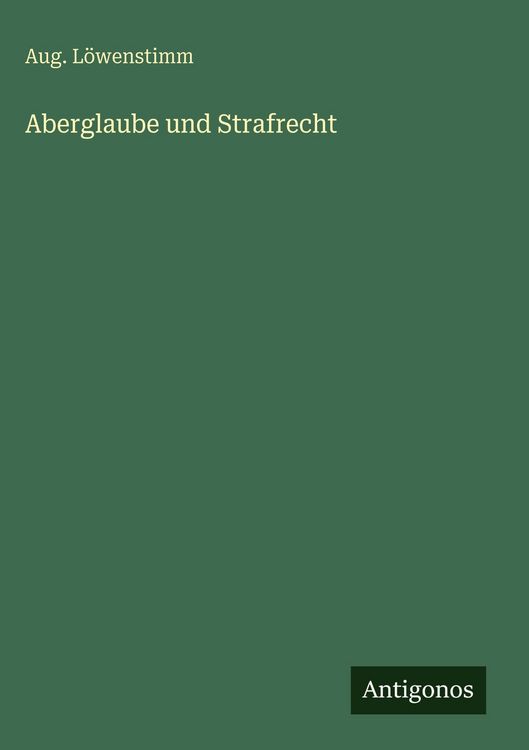 Produktbild: Aberglaube und Strafrecht