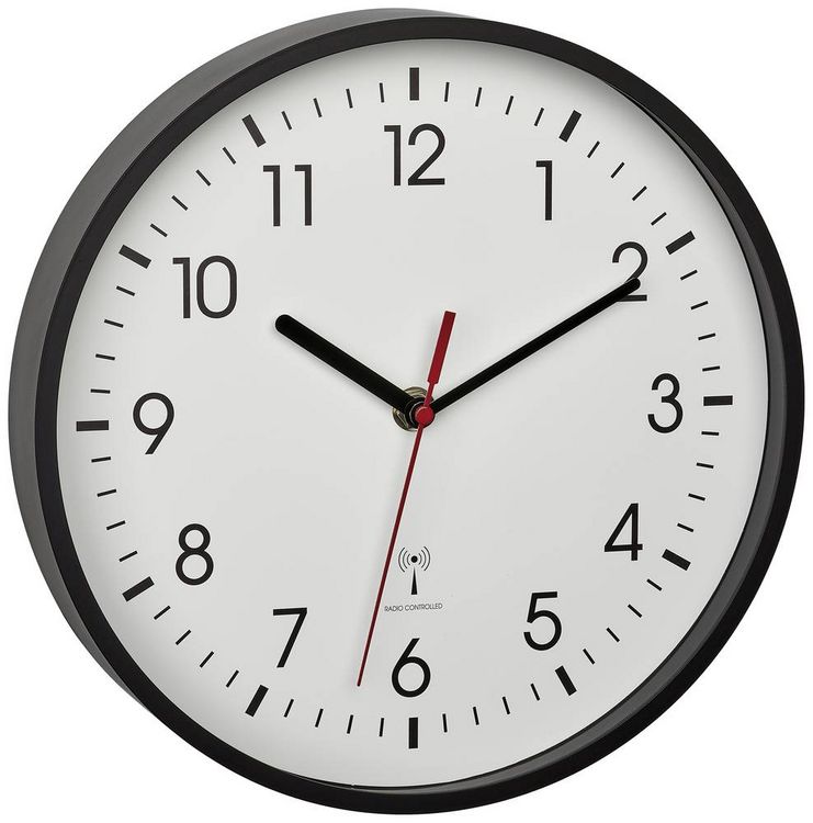Produktbild: TFA Dostmann 60.3550.01 Funk Wanduhr 24.5cm x 42mm Schwarz