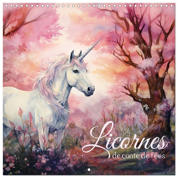 Produktbild: Licornes de conte de f&eacute;es (Calendrier mural carr&eacute; 2026 30x30 cm) Calendrier double avec une page pour vos prises de notes
