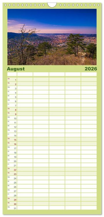 Produktbild: Familienplaner 2026 - Jena in Bildern mit 5 Spalten (Wandkalender, 21 x 45 cm) CALVENDO