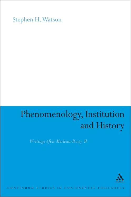 Produktbild: Phenomenology, Institution and History