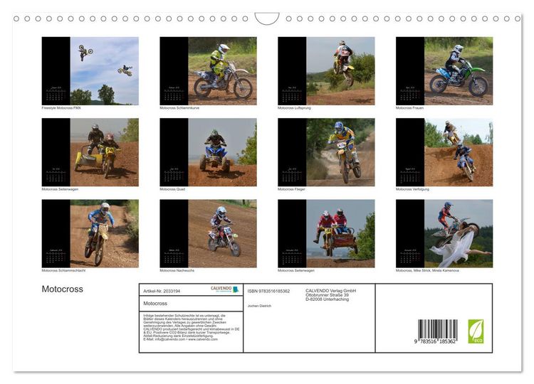 Produktbild: Motocross (Wandkalender 2026 DIN A3 quer), CALVENDO Monatskalender
