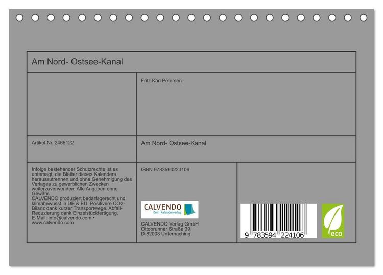 Produktbild: Am Nord- Ostsee-Kanal (Tischkalender 2027 DIN A5 quer), CALVENDO Monatskalender