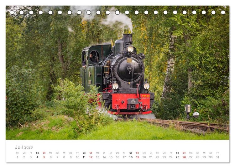 Produktbild: Schmalspurbahn Dampflok Bieberlies (Tischkalender 2026 DIN A5 quer), CALVENDO Monatskalender