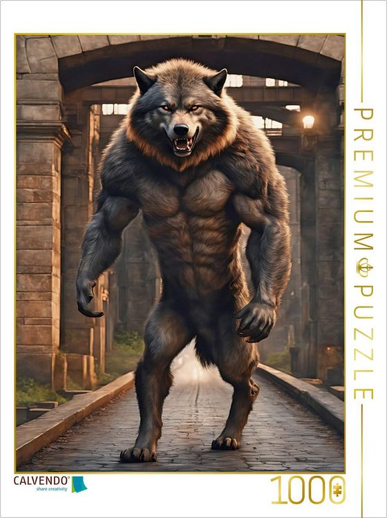 Produktbild: CALVENDO Puzzle Werwolf durchstreift alte Ruinen | 1000 Teile Lege-Gr&ouml;&szlig;e 64x48cm Foto-Puzzle f&uuml;r gl&uuml;ckliche Stunden