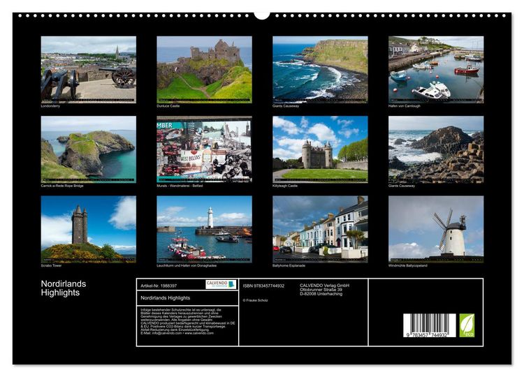 Produktbild: Nordirlands Highlights (hochwertiger Premium Wandkalender 2026 DIN A2 quer), Kunstdruck in Hochglanz
