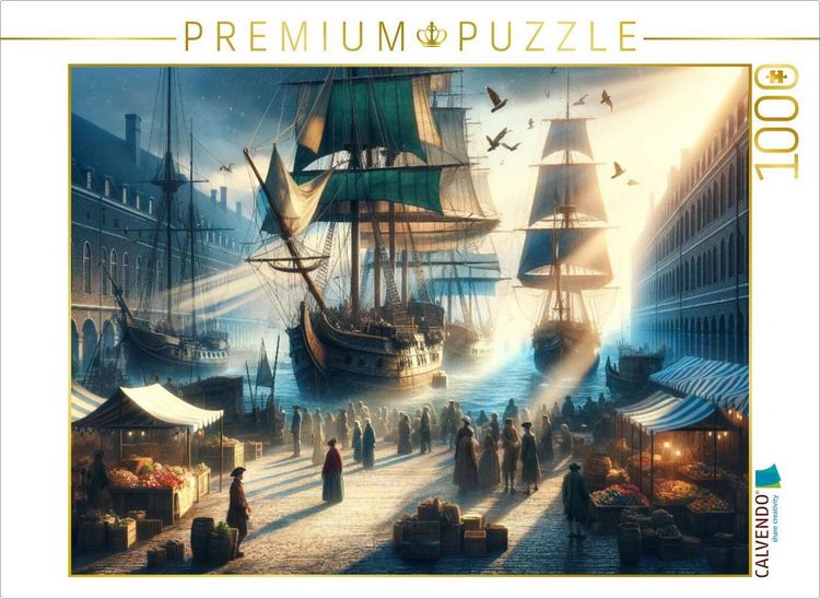 Produktbild: CALVENDO Puzzle Geschichten eines alten Hafens: Segelschiffe und Markttreiben | 1000 Teile Lege-Gr&ouml;&szlig;e 64x48cm Foto-Puzzle f&uuml;r gl&uuml;ckliche Stunden