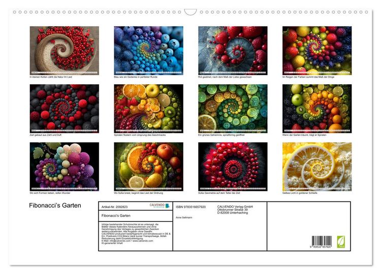 Produktbild: Fibonacci&rsquo;s Garten (Wandkalender 2026 DIN A2 quer), CALVENDO Monatskalender