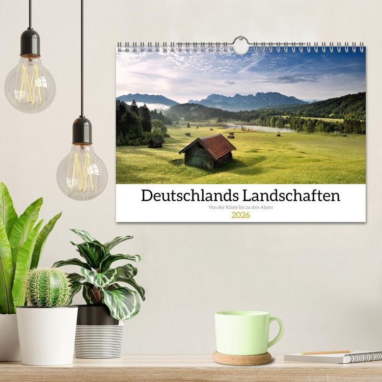 Produktbild: Deutschlands Landschaften 2026 &ndash; Von der K&uuml;ste bis zu den Alpen (Wandkalender 2026 DIN A4 quer), CALVENDO Monatskalender