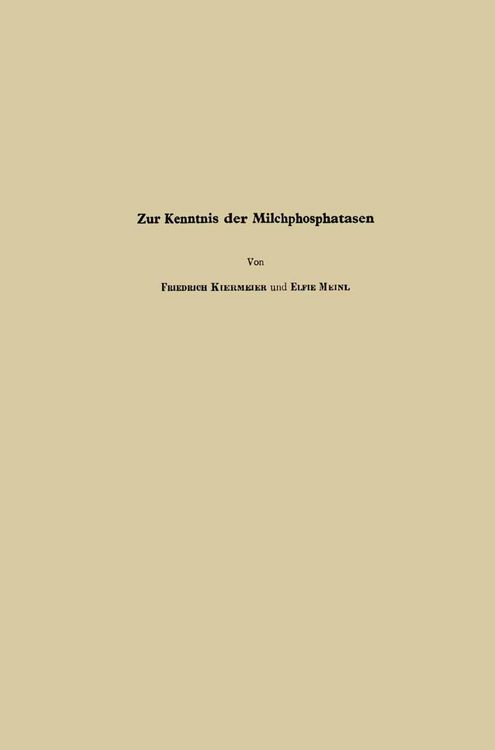 Produktbild: Zur Kenntnis der Milchphosphatasen