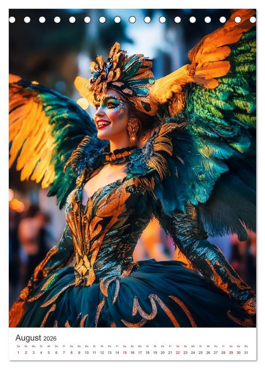 Produktbild: Tanzende Farben - Rio de Janeiro im Takt des Karnevals (Tischkalender 2026 DIN A5 hoch), CALVENDO Monatskalender
