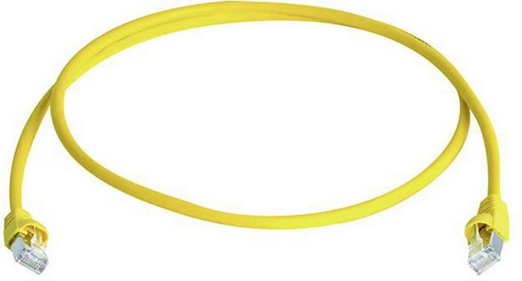 Produktbild: Teleg&auml;rtner 100009130 RJ45 Patchkabel CAT 6a S/FTP 15.00m Gelb Flammwidrig, mit Rastnasenschutz, Paarschirm, doppelt geschirmt