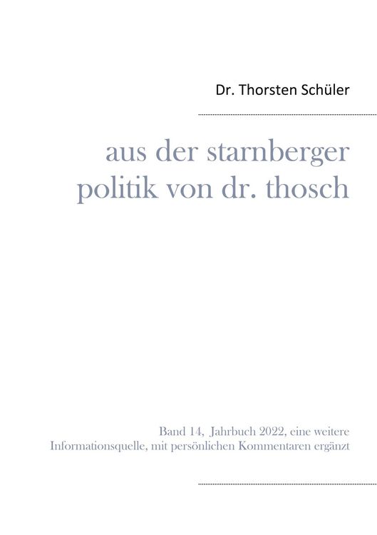 Produktbild: Aus der Starnberger Politik von Dr. Thosch