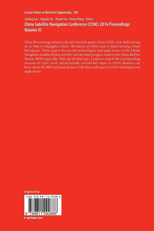 Produktbild: China Satellite Navigation Conference (CSNC) 2016 Proceedings: Volume III