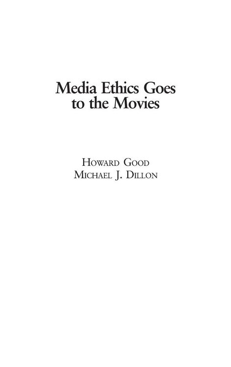 Produktbild: Media Ethics Goes to the Movies
