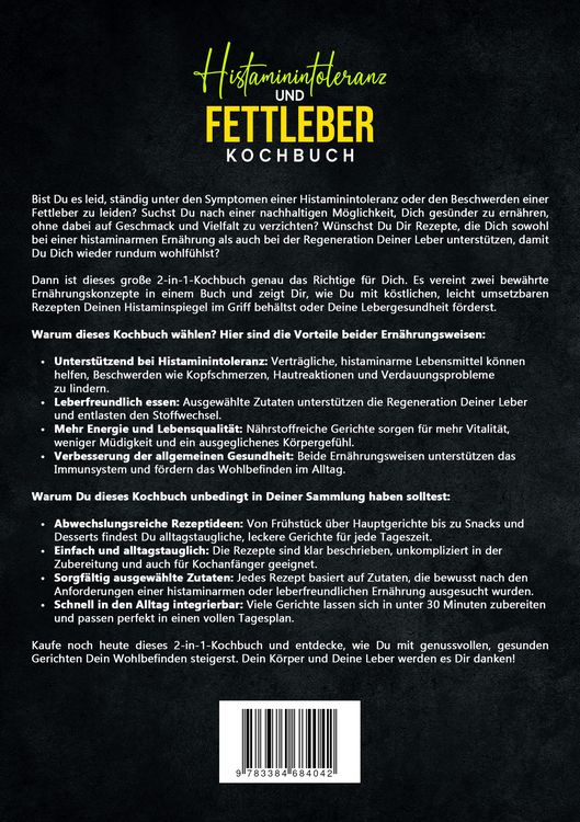Produktbild: Histaminintoleranz und Fettleber Kochbuch