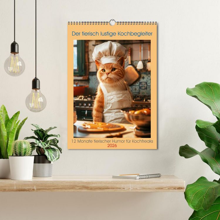 Produktbild: Der tierisch lustige Kochbegleiter (Wandkalender 2026 DIN A3 hoch), CALVENDO Monatskalender