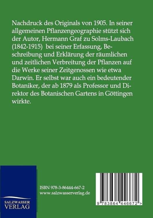 Produktbild: Die leitenden Gesichtspunkte einer allgemeinen Pflanzengeographie in kurzer Darstellung