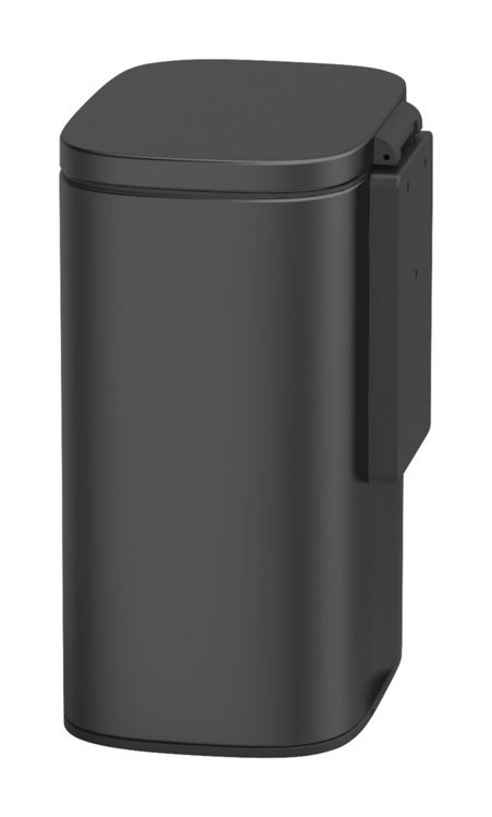 Produktbild: Wand-Kosmetikeimer Mod. Sare Schwarz 5 L, Easy Close Absenkautomatik