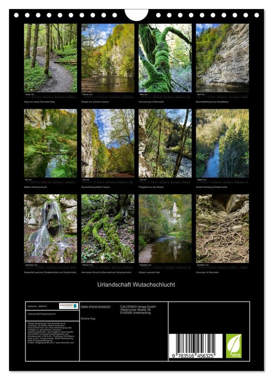 Produktbild: Urlandschaft Wutachschlucht (Wandkalender 2026 DIN A4 hoch), CALVENDO Monatskalender