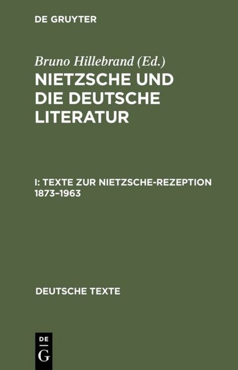 Produktbild: Texte zur Nietzsche-Rezeption 1873&ndash;1963