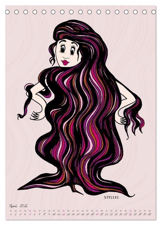 Produktbild: Die HAIRSTYLAS Trendfrisuren (Tischkalender 2026 DIN A5 hoch), CALVENDO Monatskalender