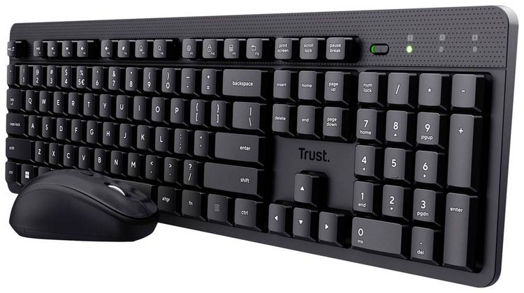 Produktbild: Trust ODY II Bluetooth&reg; Tastatur, Maus-Set mit numerischer Tastatur Deutsch, QWERTZ Schwarz