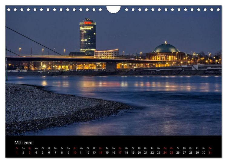 Produktbild: D&uuml;sseldorf - Rheinansichten (Wandkalender 2026 DIN A4 quer), CALVENDO Monatskalender
