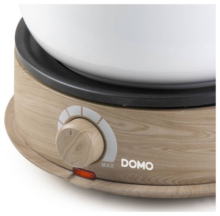 Produktbild: DOMO DO736F Fondue 1500W Kontrollleuchte, 8 Fonduegabeln Holz, Wei&szlig;