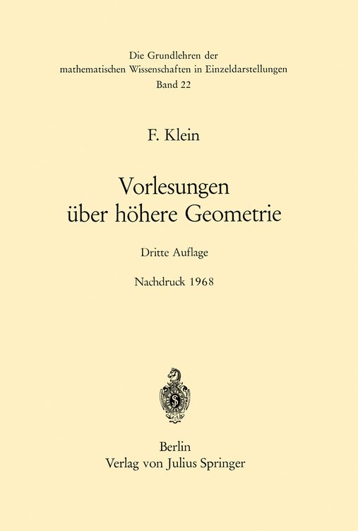 Produktbild: Vorlesungen &uuml;ber H&ouml;here Geometrie
