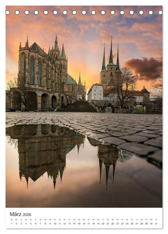 Produktbild: Erfurt - Die romantische Altstadt (Tischkalender 2026 DIN A5 hoch), CALVENDO Monatskalender