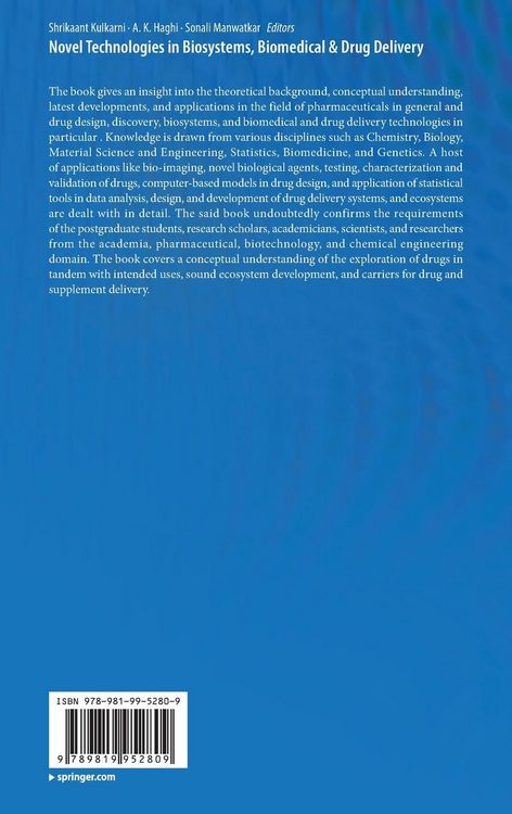 Produktbild: Novel Technologies in Biosystems, Biomedical & Drug Delivery
