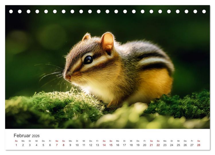 Produktbild: Backen voll - Ein Jahr mit Streifenh&ouml;rnchen (Tischkalender 2026 DIN A5 quer), CALVENDO Monatskalender