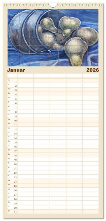 Produktbild: Familienplaner 2026 - Azulejos - Portugals beliebte Kachel Kunst mit 5 Spalten (Wandkalender, 21 x 45 cm) CALVENDO