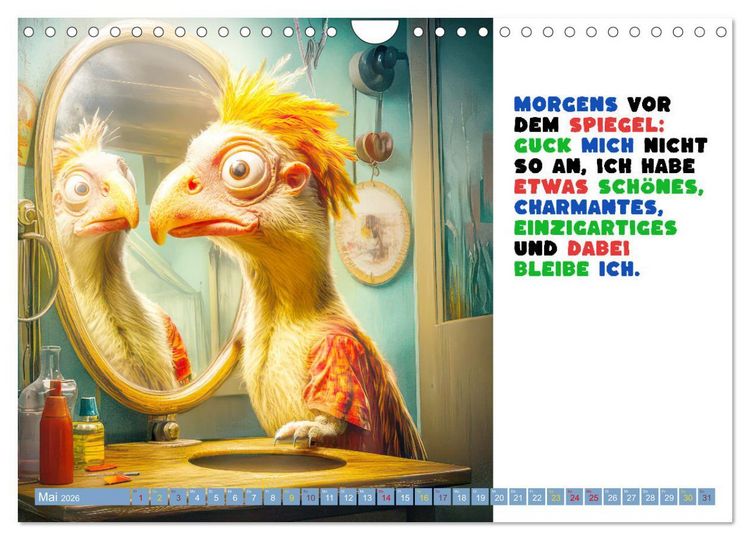 Produktbild: Vogelspr&uuml;che - Humor (Wandkalender 2026 DIN A4 quer), CALVENDO Monatskalender