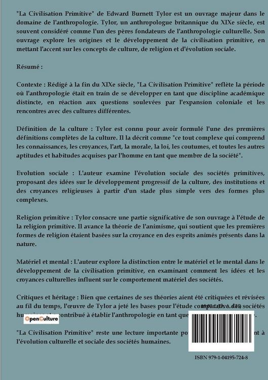 Produktbild: La civilisation primitive