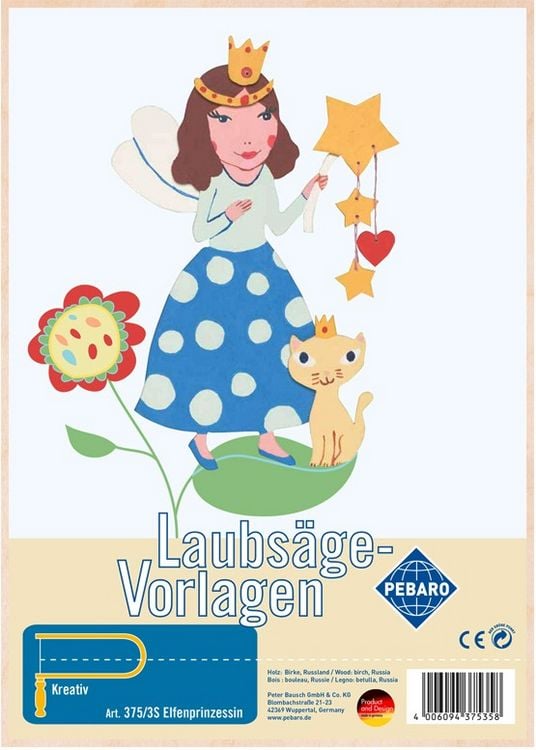 Produktbild: PEBARO 375/3S - Laubs&auml;gevorlage Elfenprinzessin, 1 Platte, Gr&ouml;&szlig;e DIN A4
