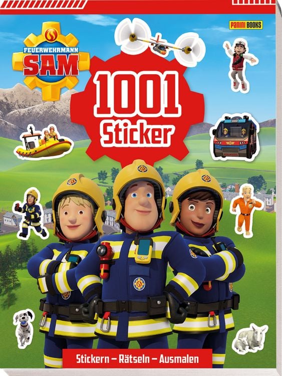 Produktbild: Feuerwehrmann Sam: 1001 Sticker: Stickern &ndash; R&auml;tseln &ndash; Ausmalen