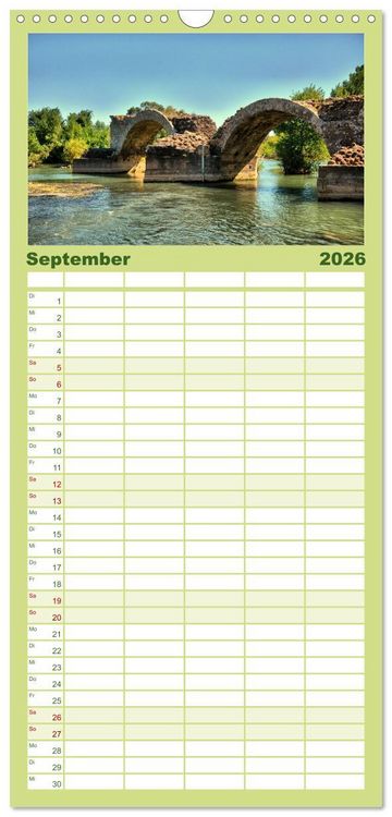 Produktbild: Familienplaner 2026 - Languedoc-Roussillon - unter der Sonne des Midi mit 5 Spalten (Wandkalender, 21 x 45 cm) CALVENDO