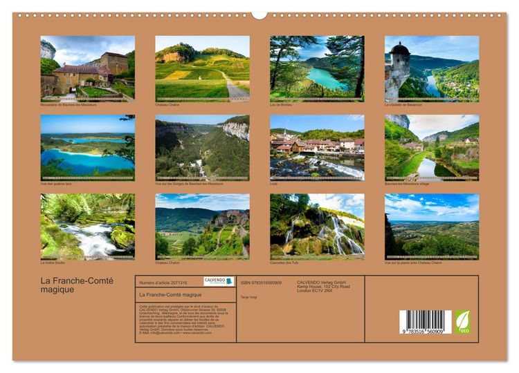 Produktbild: La Franche-Comt&eacute; magique (Calendrier mural 2026 DIN A2 vertical) calendrier de bureau