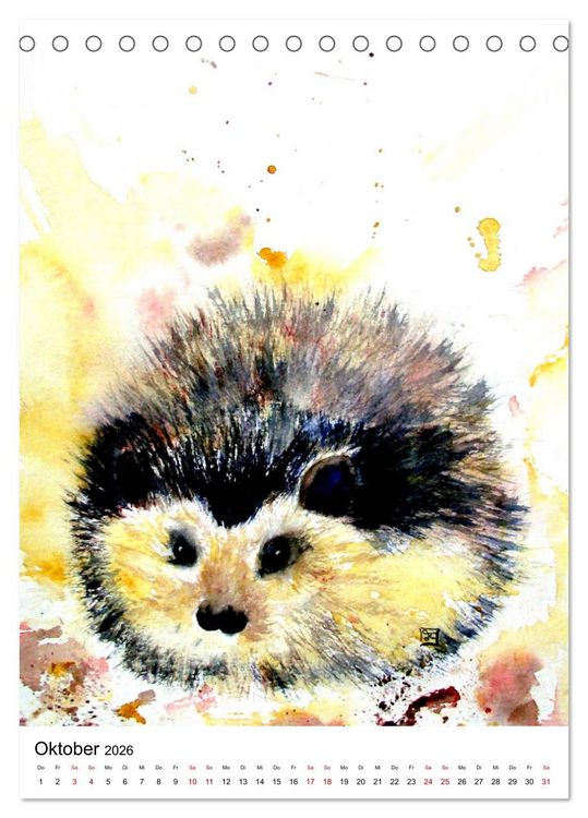 Produktbild: Tiere in Aquarell 2026 - von Ruth Trinczek (Tischkalender 2026 DIN A5 hoch), CALVENDO Monatskalender