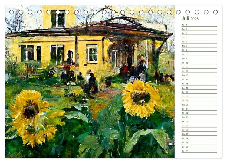 Produktbild: Malerische G&auml;rten - Im Stile des Impressionismus (Tischkalender 2026 DIN A5 quer), CALVENDO Monatskalender