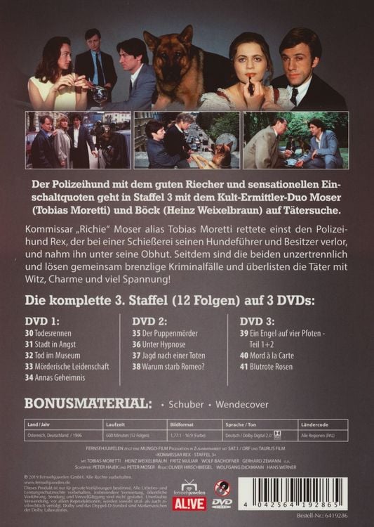 Produktbild: Kommissar Rex - Die komplette 3. Staffel (3 DVDs)