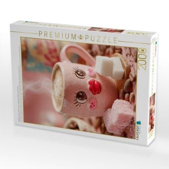 Produktbild: CALVENDO Puzzle Verliebter Kakao mit Kussmund - S&uuml;&szlig;es Retro-Motiv voller Charme | 2000 Teile Lege-Gr&ouml;&szlig;e 90x67cm Foto-Puzzle f&uuml;r gl&uuml;ckliche Stunden