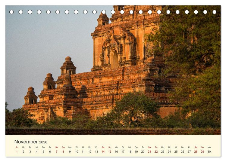Produktbild: Bagan - Pagode im Wald (Tischkalender 2026 DIN A5 quer), CALVENDO Monatskalender